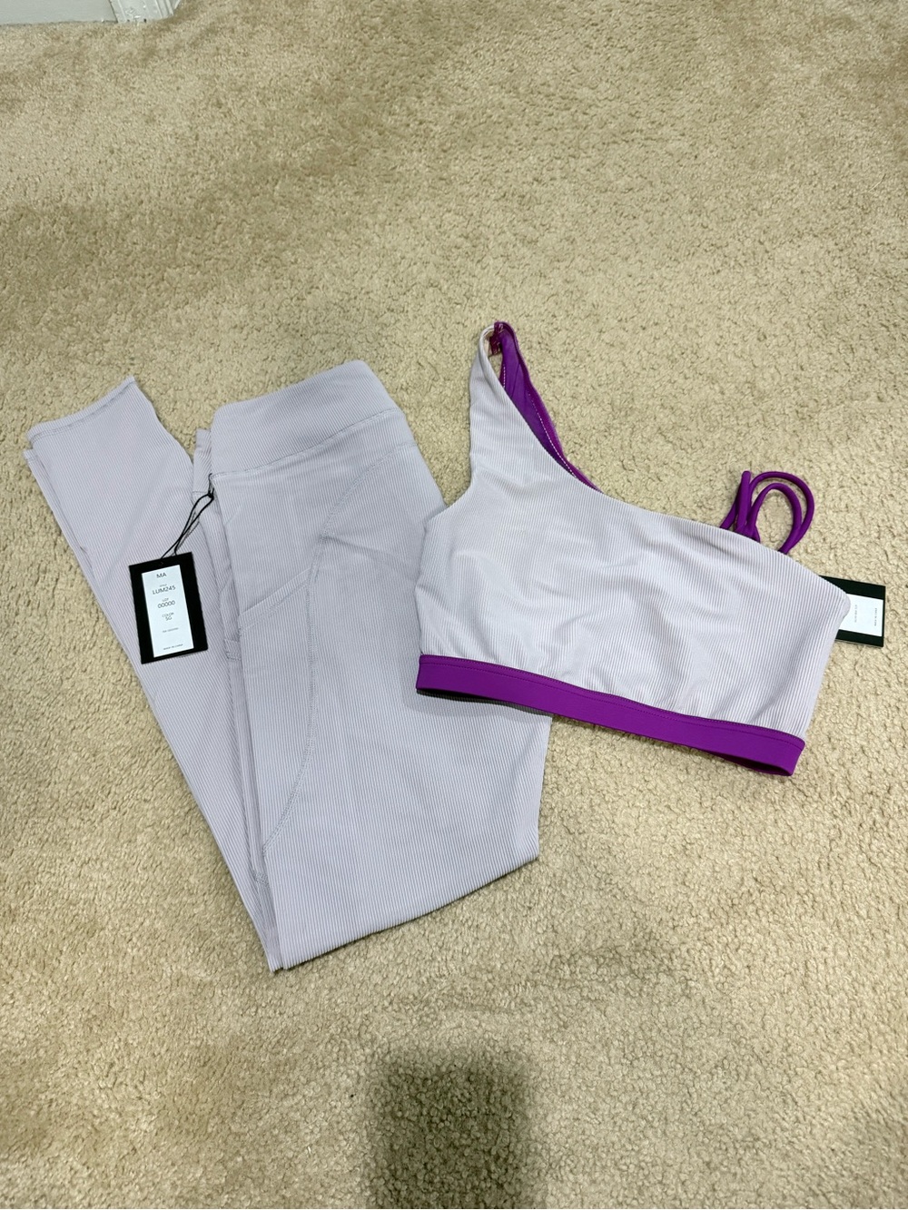 One-Shoulder Sports Bra with Matching Leggings - Women’s Activewear